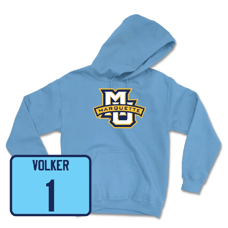 Championship Blue Women's Basketball Marquette Hoodie - Lee Volker Hoodie with Sequins Glamorous Eye-catching