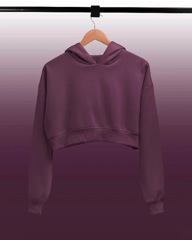 Drop Shoulder Crop Hoodie: Wine Hoodie with Magnetic Closure Innovative Modern