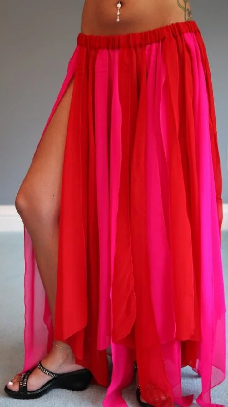 Chiffon Multi Color Petal Skirt lace skirt intricate