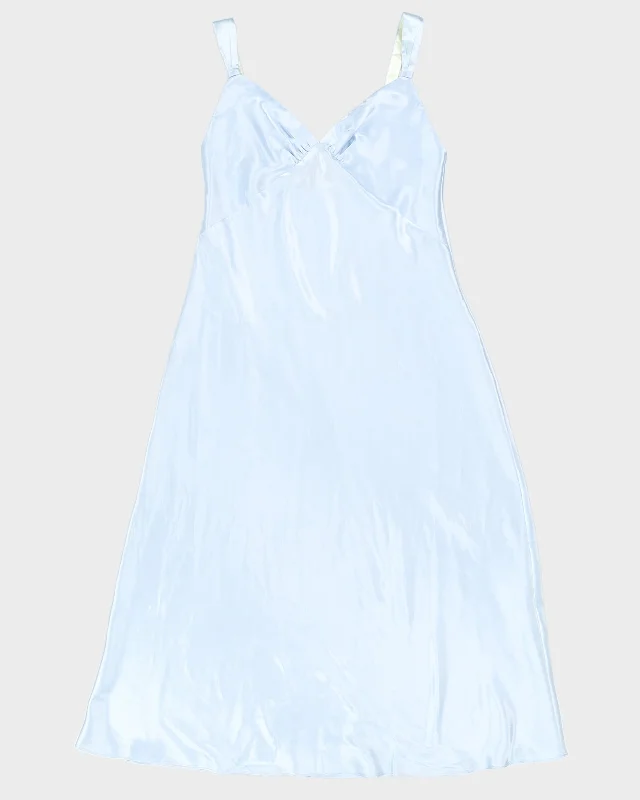 Vintage 1990s Ice Blue Maxi Slip Dress - L
