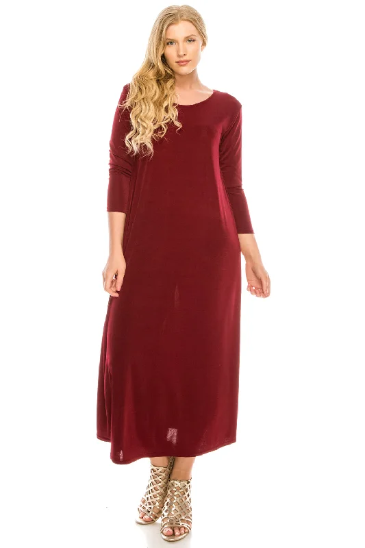 Women's Stretchy Long Dress QS-7002BN-QRS1