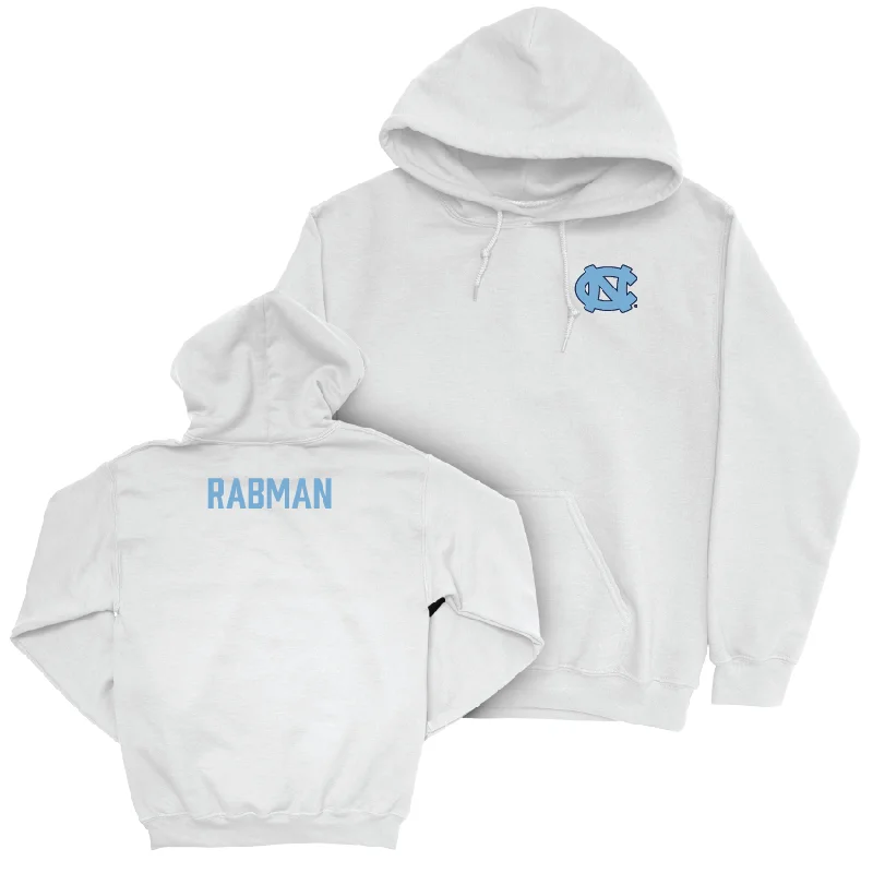 UNC Women's Tennis White Logo Hoodie  - Theadora Rabman Hoodie with Contrast Stitching Detailed Premium
