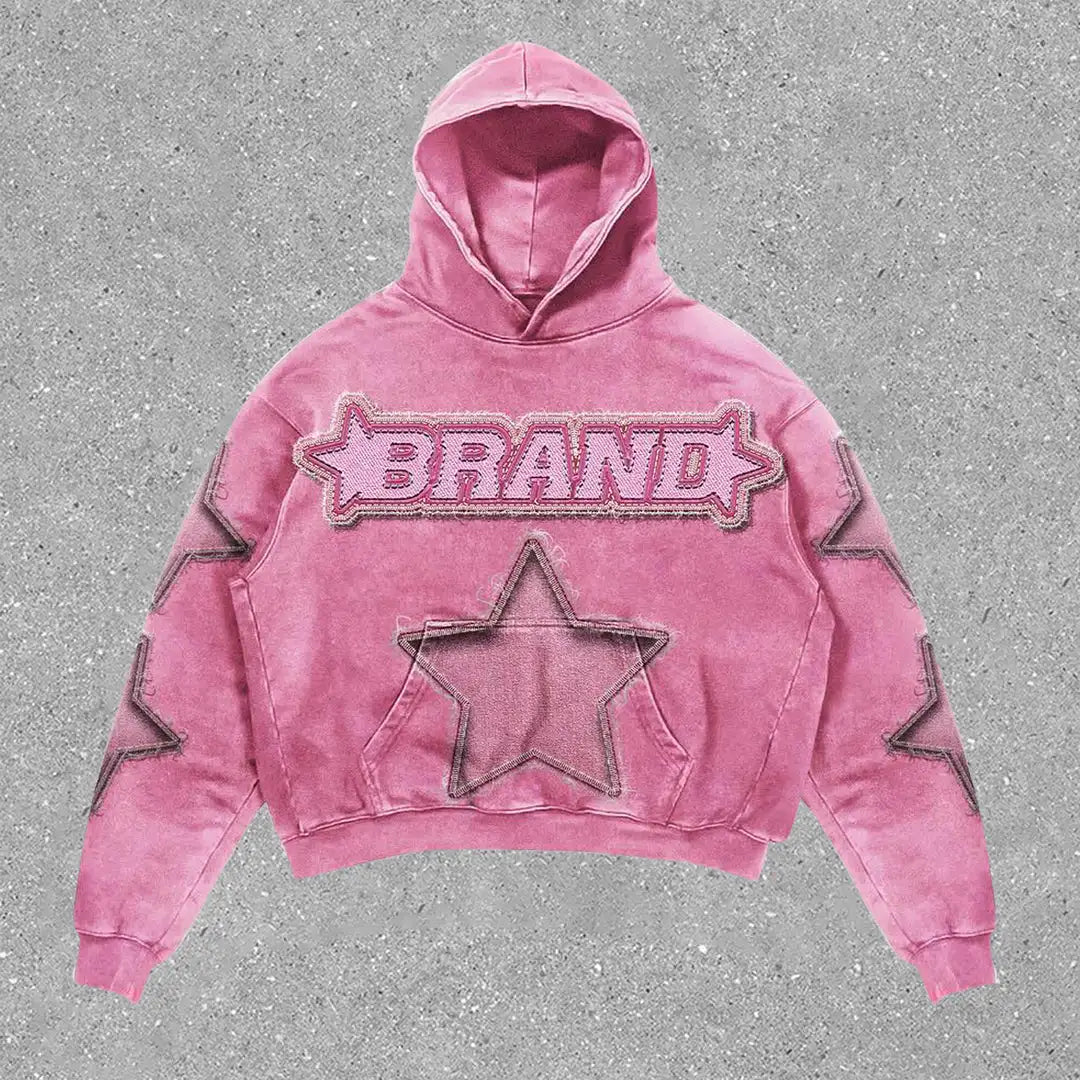 Advbridge Harajuku Pink Stars Print hoodies women graphic y2k top oversized hoodie Couples American streetwear goth women clothes Hoodie with Raglan Sleeves Sporty Comfortable Advbridge Harajuku Pink Stars Print hoodies women graphic y2k top oversized hoodie Couples American streetwear goth women clothes Hoodie with Raglan Sleeves Sporty Comfortable