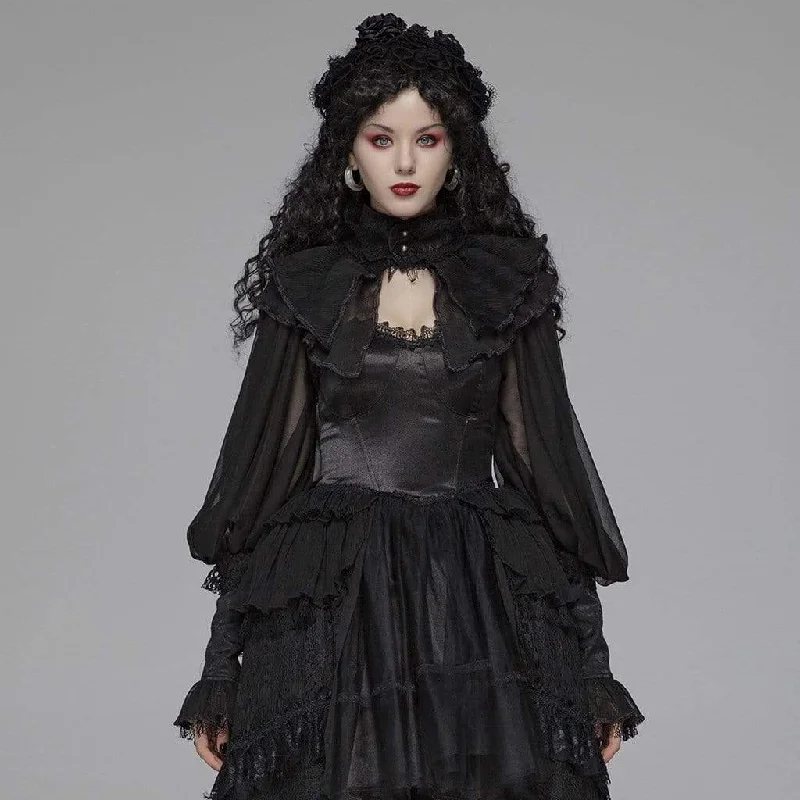 Women's Lolita Chiffon Jacket With Flare Sleeve Anorak Shell Jacket Lightweight Jacket