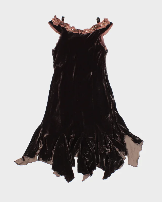 Vintage 90s/00s Biscotti Collezioni Velvet Dress - XS