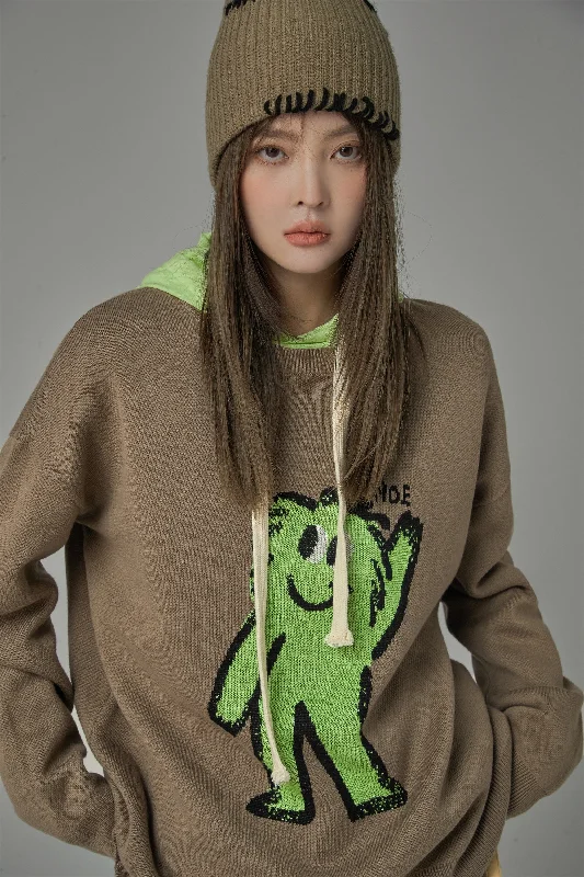 Think You Can Change The World Knit Sweater Mesh Sweater Canvas Denim