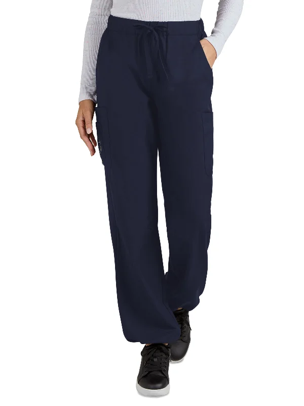 Women's 7-Pocket Jubilant Scrub Pant Chic Checkered Pants