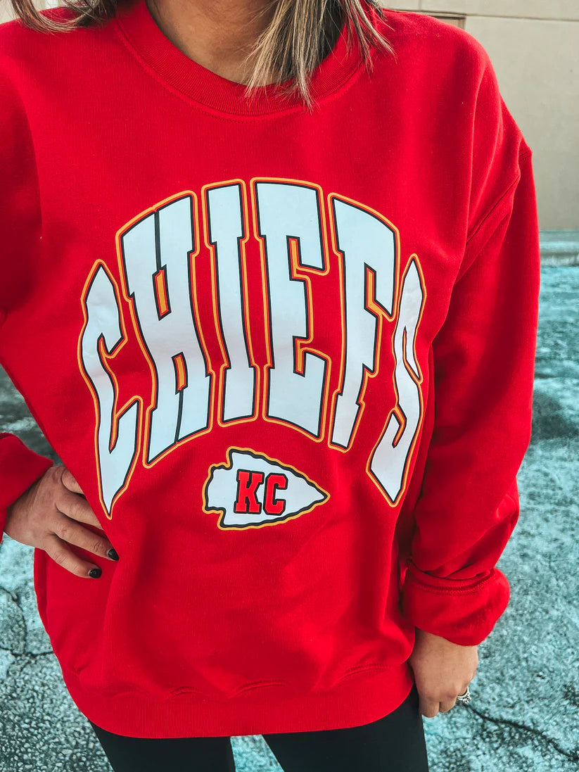 Chiefs Large Font Sweatshirt Hoodie with Full-Zip Functional Layering