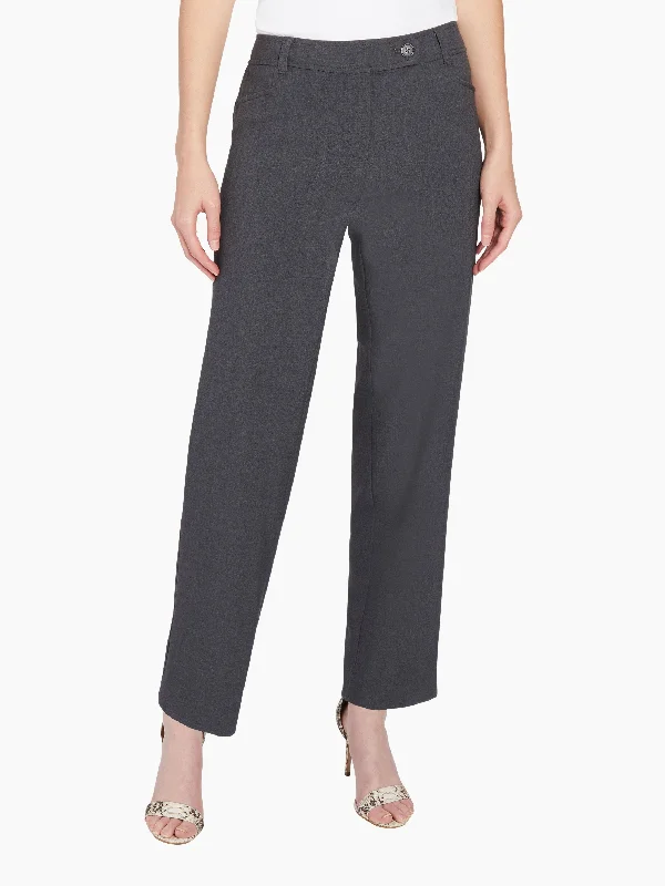Bi-Stretch Straight Leg Pants Formal Slim Pants