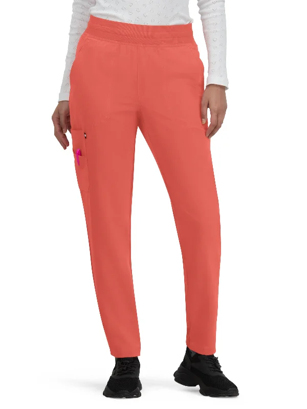 Women's 7-Pocket Jogger-Style Smart Daily Scrub Pant Stylish Elastic Waist Pants