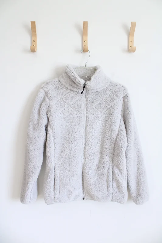 Stillwater Supply Co. Fuzzy Light Gray Full Zip Jacket | M Fleece Jacket Down Jacket Parka