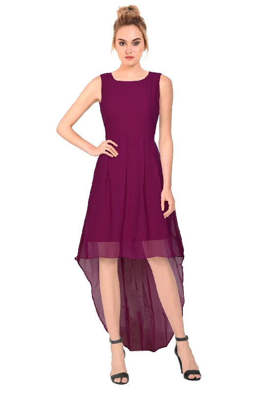 Burger Black Designer Dress Georgette