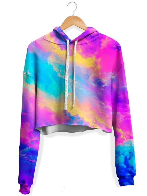Cloudopia Fleece Crop Hoodie Hoodie with Turtle Neck Cozy Winter