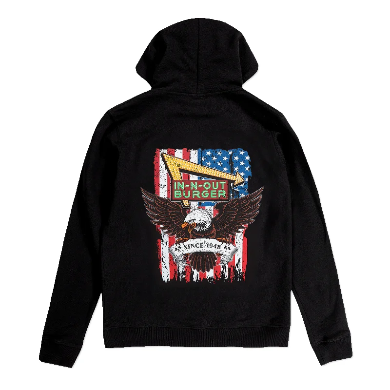 USA Hoodie Hoodie with Velcro Closure Adjustable Secure