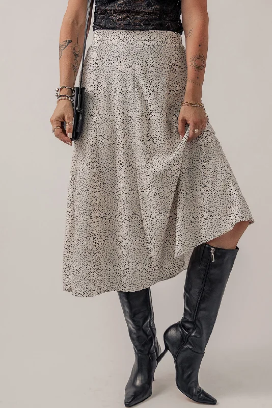 KaleaBoutique Abstract Print A-line High Waist Midi Skirt chiffon skirt airy