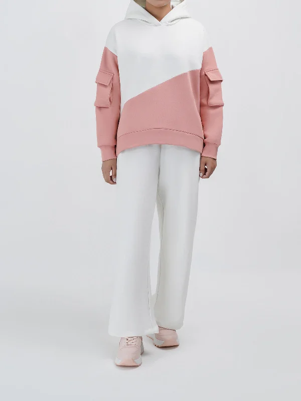 "AMBRA" Cut Design Pull Over Hoodie Hoodie with Metallic Shiny Futuristic