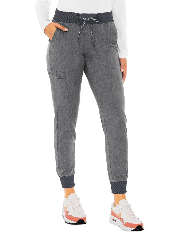 Women's 5-Pocket Rib-Knit Waistband Pant Classic Cropped Pants