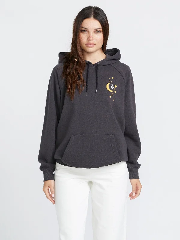 Truly Stoked Boyfriend Hoodie - Vintage Black Hoodie with Hem Frayed Vintage Worn