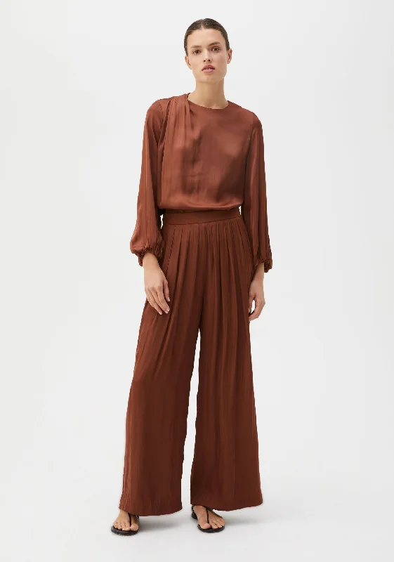 Jayda Pant_Rust Formal Wide-Leg Pants