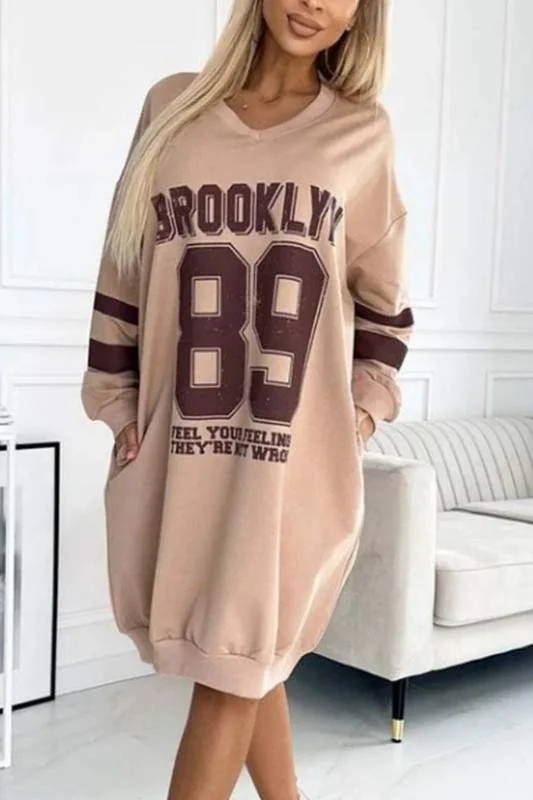OVERSIZED OFF SHOULDER SWEATSHIRT DRESS Hoodie with Bell Sleeves Flared Feminine
