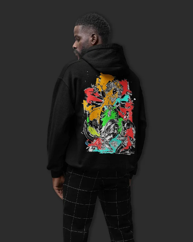 Mahakali Hoodie: Black Hooded Sweatshirt Casual Wear Street Style