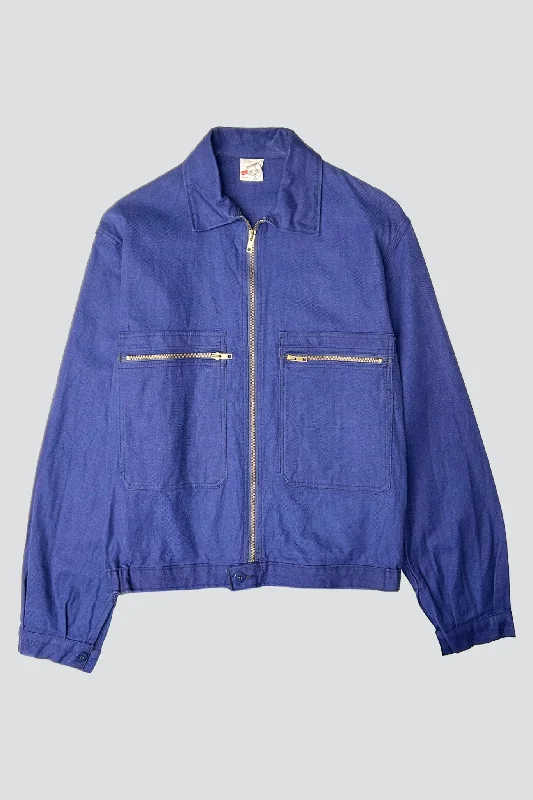 Blue Zip Work Jacket Faux Fur Jacket Real Fur Jacket Shearling Jacket