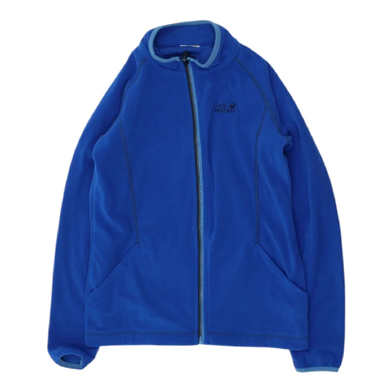Jack Wolfskin Womens Blue Fleece Jacket | Outdoor Hiking Camping Trekking Gear Fitted Jacket Loose Jacket Oversized Jacket