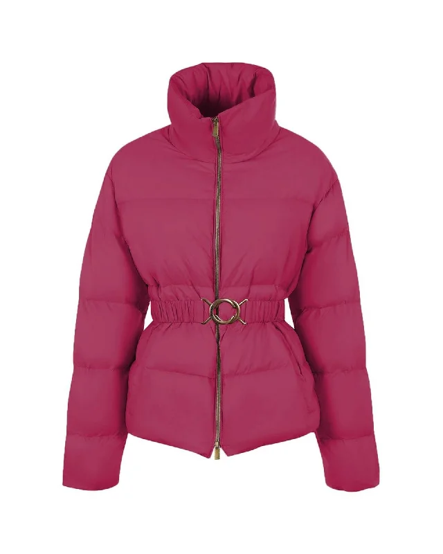 PINKO  Love Me Tender Padded Jacket in Fuchsia Striped Jacket Polka Dot Jacket Floral Jacket