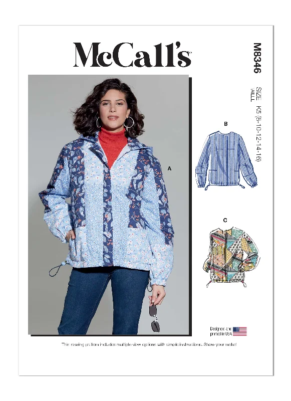 McCall's Pattern M8346 Misses' Jacket Tailored Jacket Straight Jacket A-Line Jacket