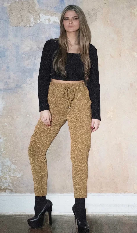 Any Old Iron Gold Glimmer Pants Modern Bootcut Pants