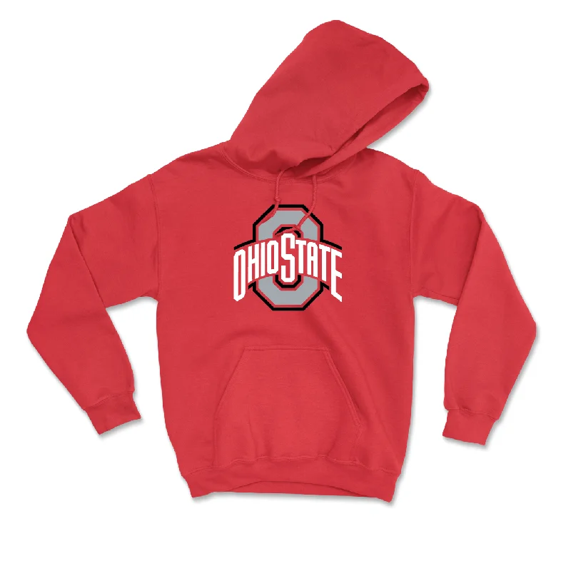Red Women's Basketball Team Hoodie - Taylor Thierry Hoodie with Mock Neck Collared Structured Red Women's Basketball Team Hoodie - Taylor Thierry Hoodie with Mock Neck Collared Structured