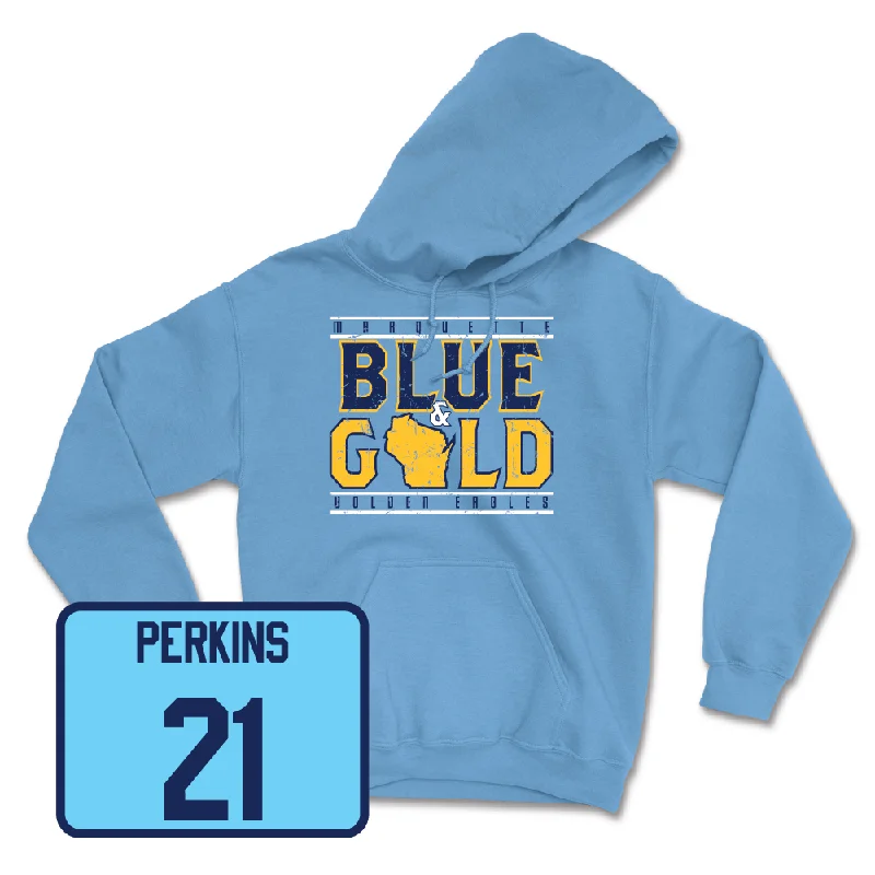 Championship Blue Women's Basketball State Hoodie  - Kennedi Perkins Hoodie with Neon Bright Vibrant