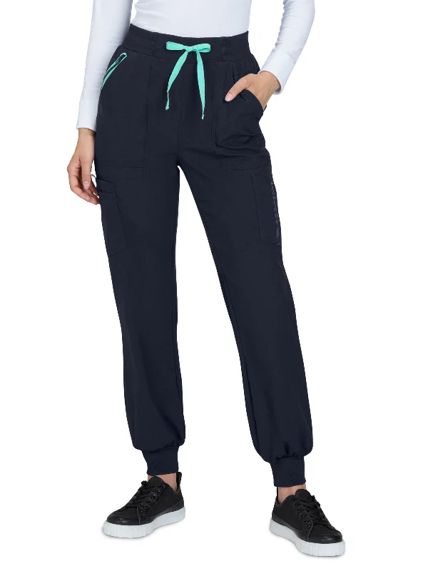 Women's Silky and Durable 7-Pocket Jogger-Style Scrub Pant Fashionable Sporty Pants