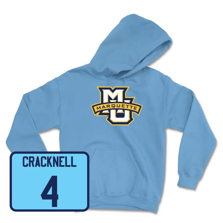 Championship Blue Women's Basketball Marquette Hoodie - Abbey Cracknell Hoodie with Typography Text Message