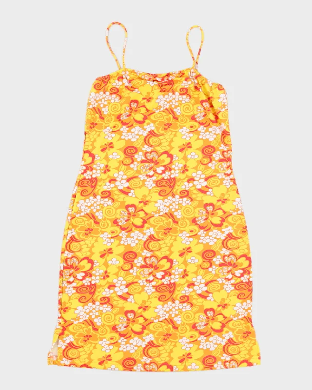 Vintage 90s Pelican Cove Orange Floral Dress - M