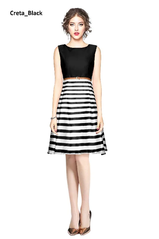 Creta Black Designer Dress Taffeta & Japan Satin