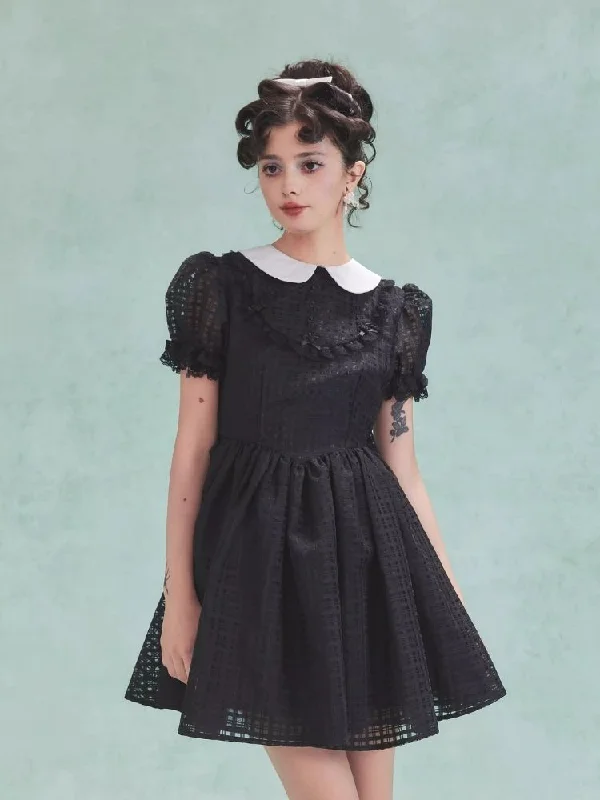 Bubble Sleeve Back Cake Hem Doll Dress【s0000006968】 Tunics Luxurious premium
