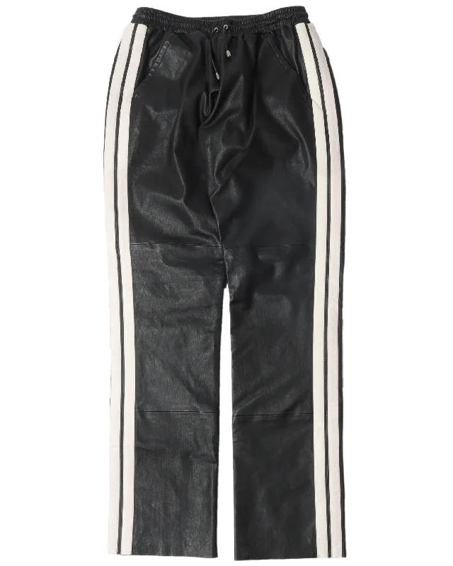 Sample Striped Leather Pants Trendy Tapered Pants