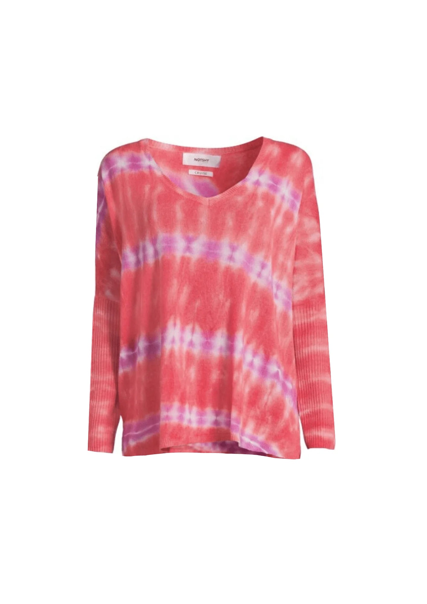 PINK TIE & DYE SWEATER Glossy Satin Silk