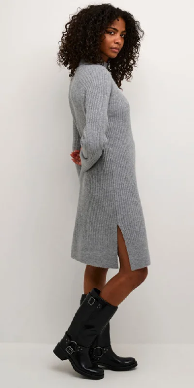 Kaffe Ribbed Sweater Dress Elegant Classic Vintage