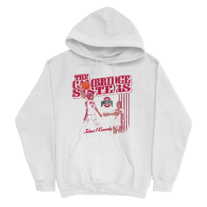 EXCLUSIVE RELEASE: Jaloni and Kennedy Cambridge The Cambridge Sisters White Hoodie Hoodie with Mesh Breathable Sporty EXCLUSIVE RELEASE: Jaloni and Kennedy Cambridge The Cambridge Sisters White Hoodie Hoodie with Mesh Breathable Sporty