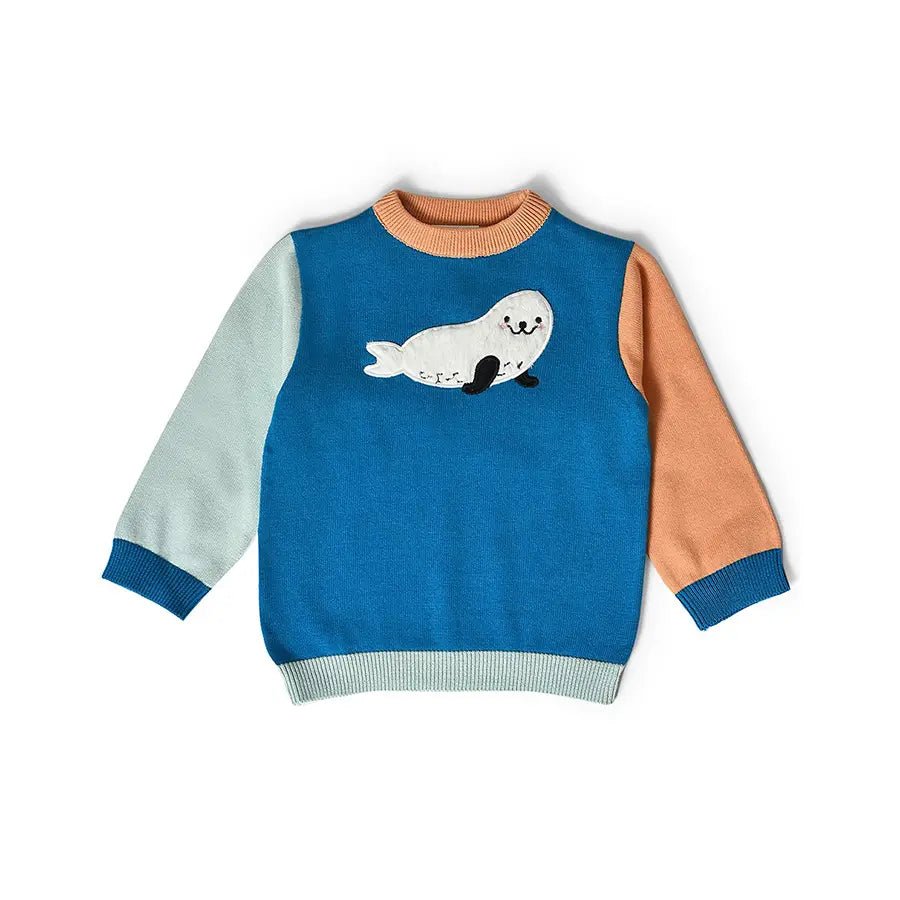 Frosty'z Unisex Seal Knitted Sweater Terry Blend Velvet Blend Canvas Blend