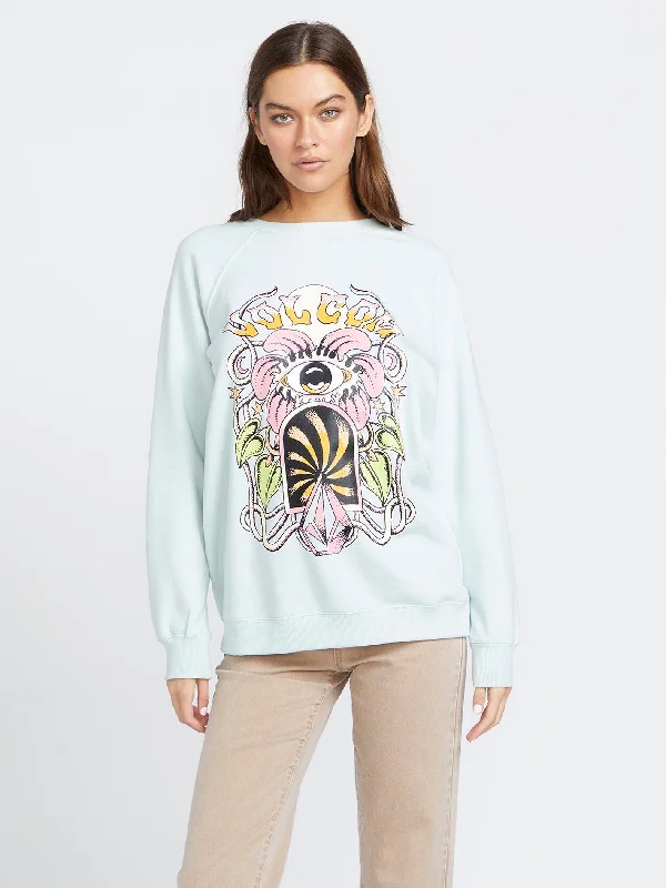 Stone Magic Boyfriend Crew Sweatshirt - Chlorine Hoodie with Hem Raw Edge Edgy Unfinished Stone Magic Boyfriend Crew Sweatshirt - Chlorine Hoodie with Hem Raw Edge Edgy Unfinished