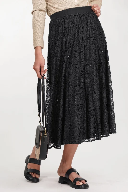 Black Veiled Net Skirt denim skirt stylish