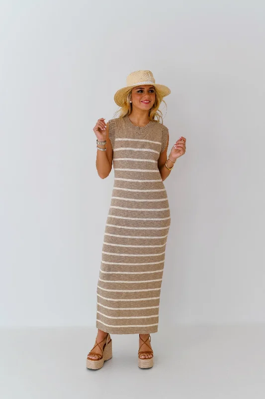 Aubrey Sweater Midi Dress - Lt.Taupe Terry Terry Cloth Terry Knit