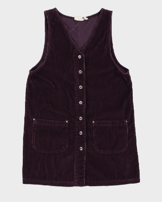 Vintage 90s North Crest Purple Cord Dress - L