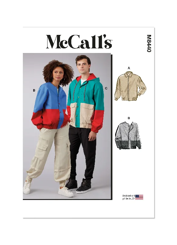 McCall's Pattern M8440 Unisex Jacket Welt Pockets Slit Pockets Flap Pockets