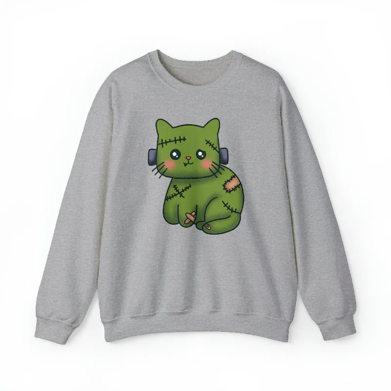 Frankenkitty Unisex Crewneck Sweatshirt Hoodie with Cuffed Sleeves Snug Secure