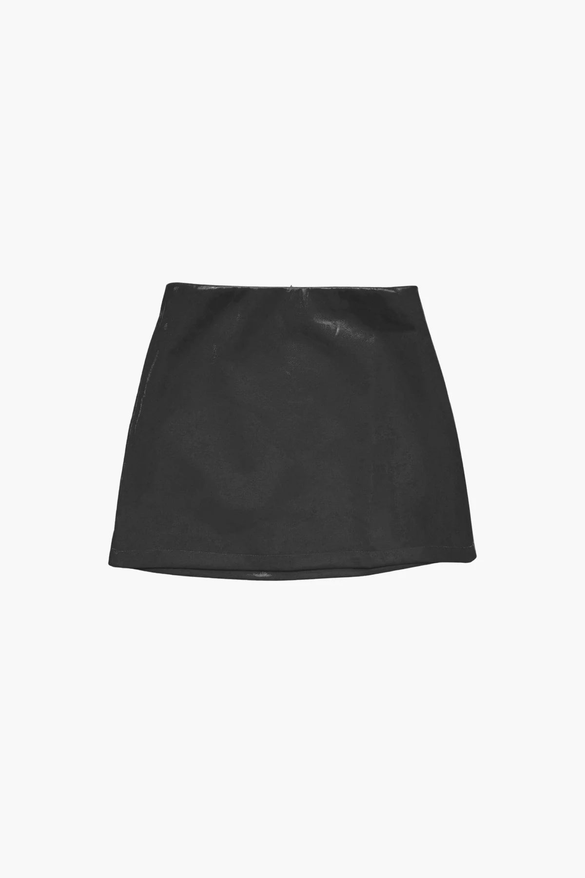 Katie J NYC Laine Skirt in Black Vegan Leather linen skirt breathable
