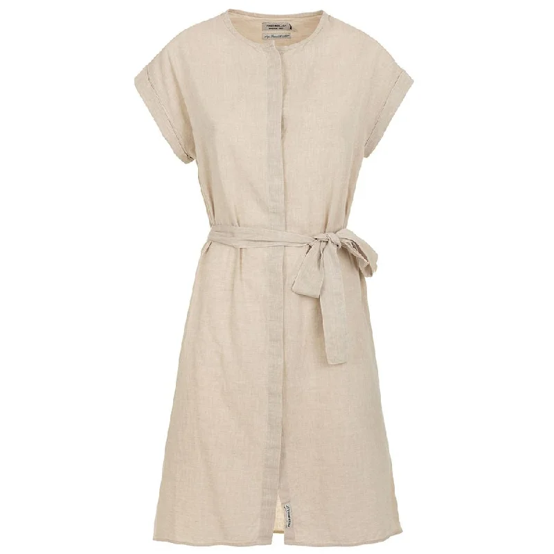 Fred Mello Beige Cotton Women Dress Tunics Essential wardrobe